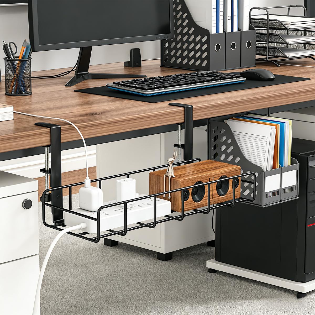 No Drill Under Desk Cable Mana - Gaming Accessories Organizer 评论和价格