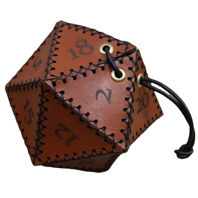 Leather D20 Dice Bag Polygonal - Gaming Accessories Gift Ideas 评论和价格