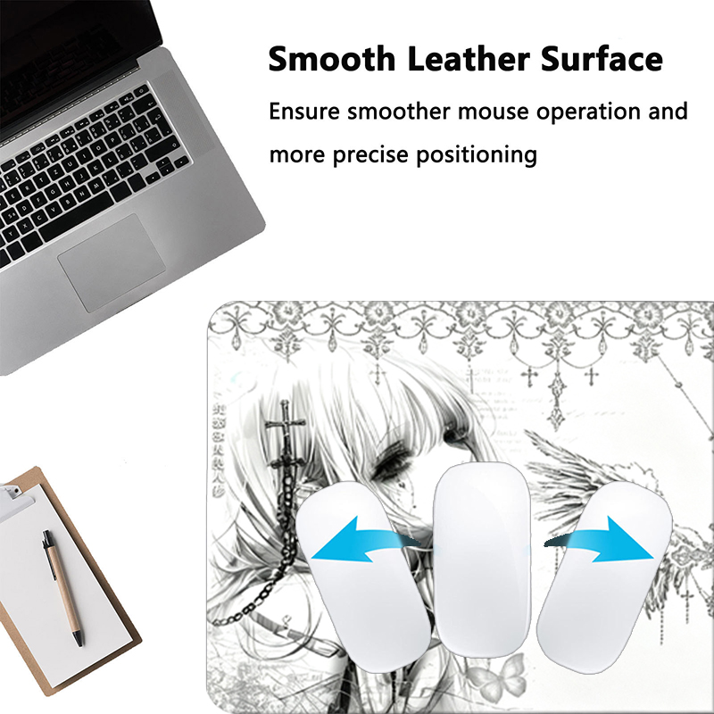 Leather Mousepad Black White A - Gaming Accessories Keyboards 评论和价格