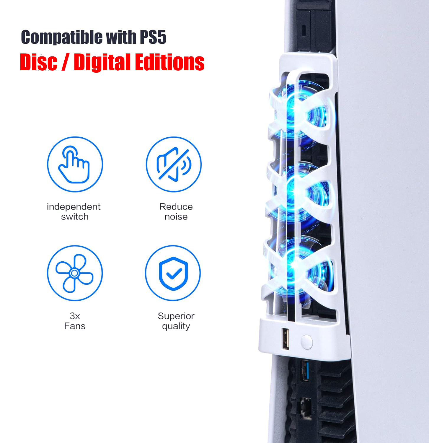 For PS5 Slient Cooling Fan wit - Gaming Accessories Playstation 评论和价格